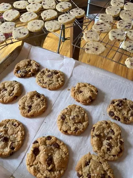 Cookies on trays