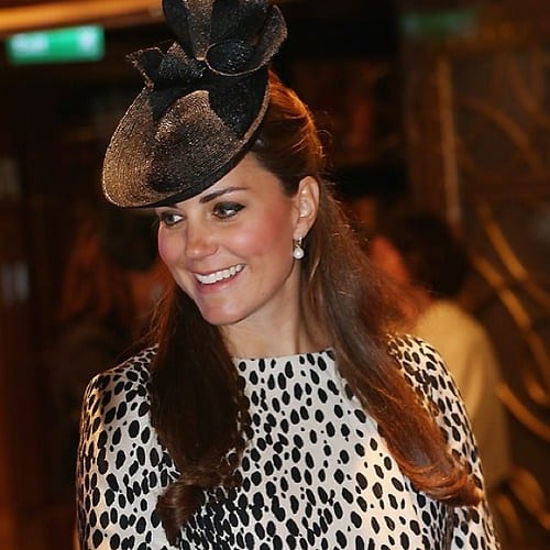 Kate Middleton wearing a black hat